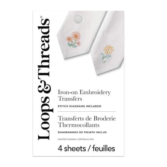 Floral Iron-On Embroidery Transfer Set by Loops & Threads®